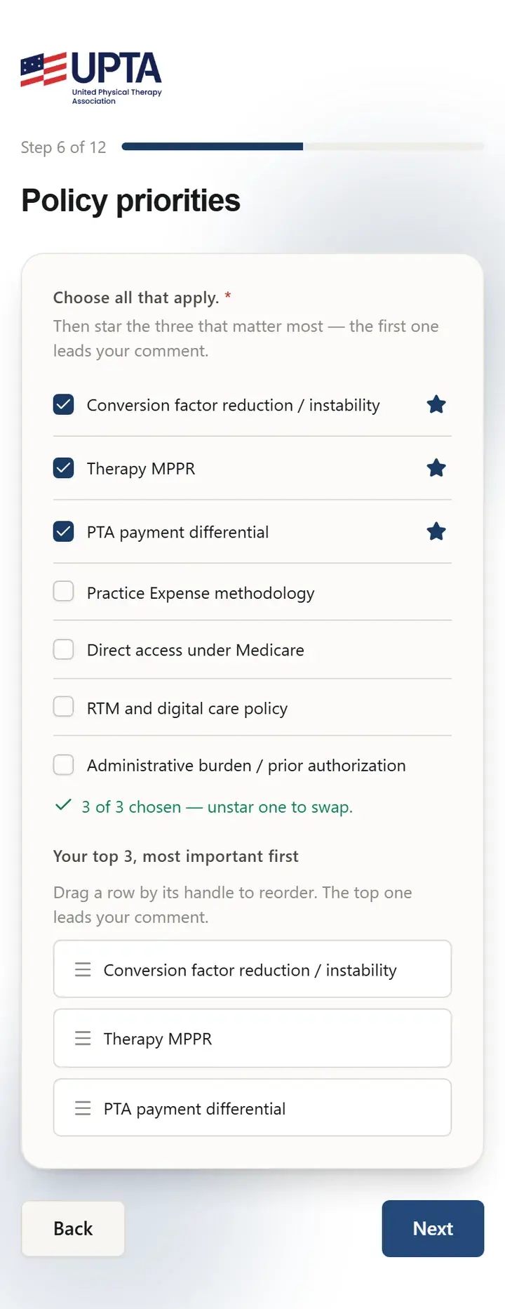 Ranking policy priorities