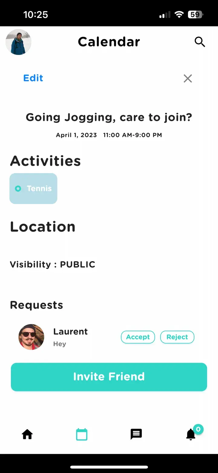 Event details with requests