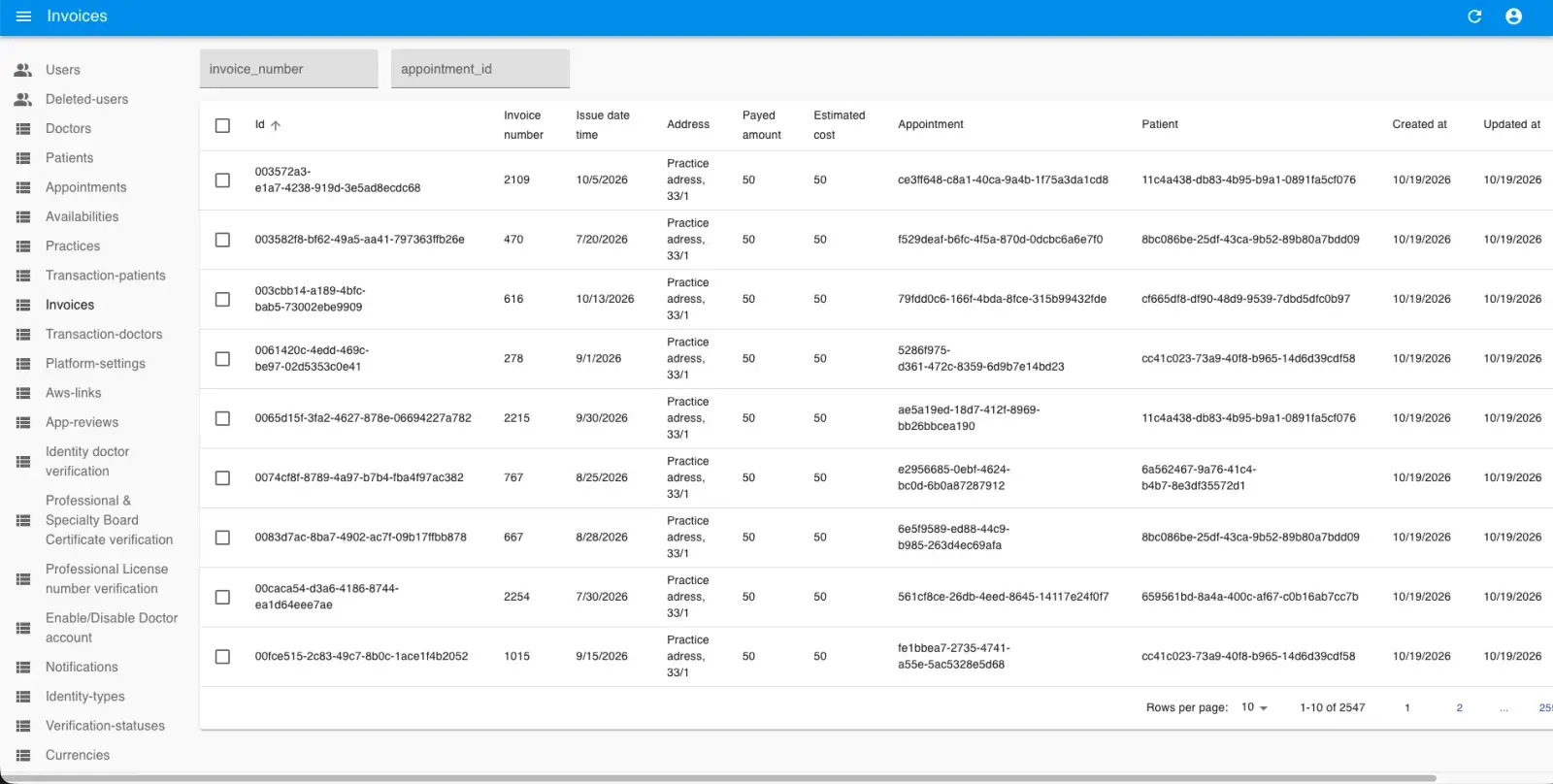 Invoices and payouts