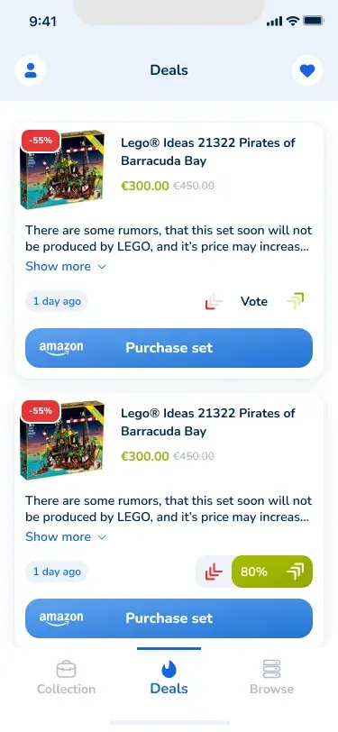 Deals feed