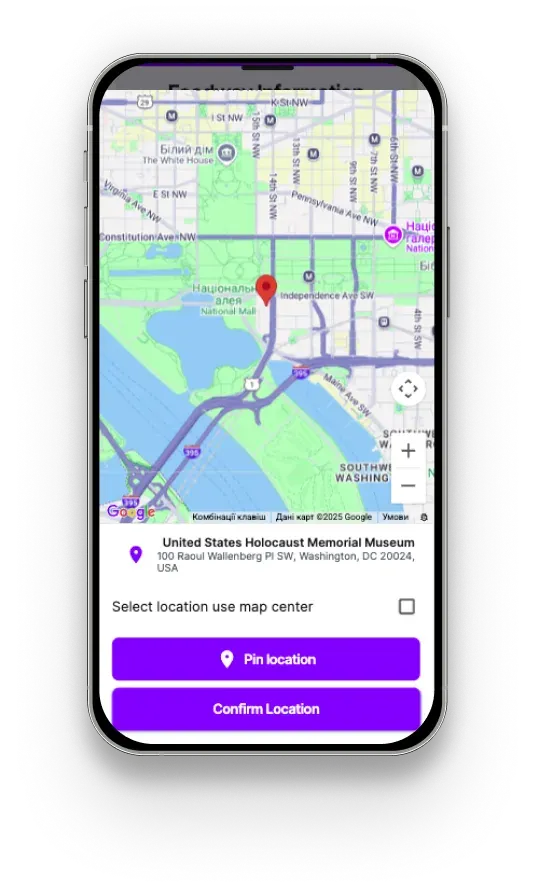 Live map of active trucks