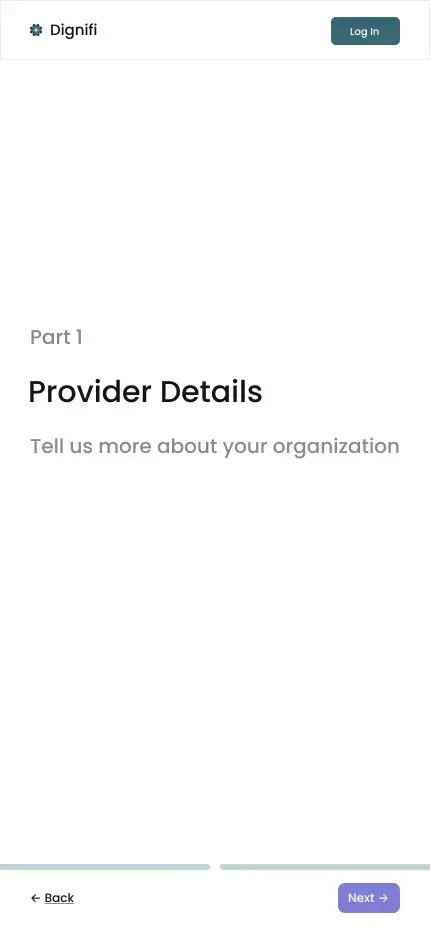 Provider details step