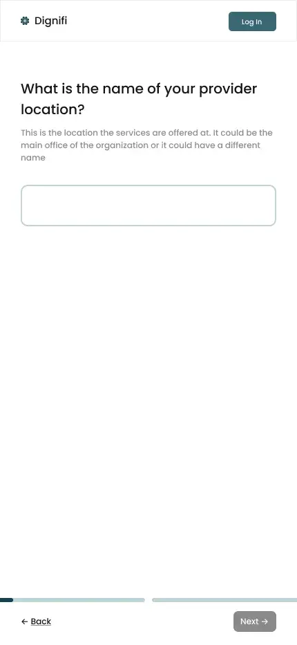 Provider location step