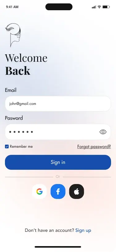 Sign in with Google, Facebook or Apple