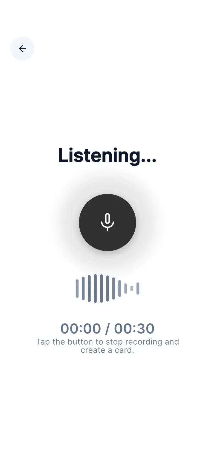 Creating a card by voice