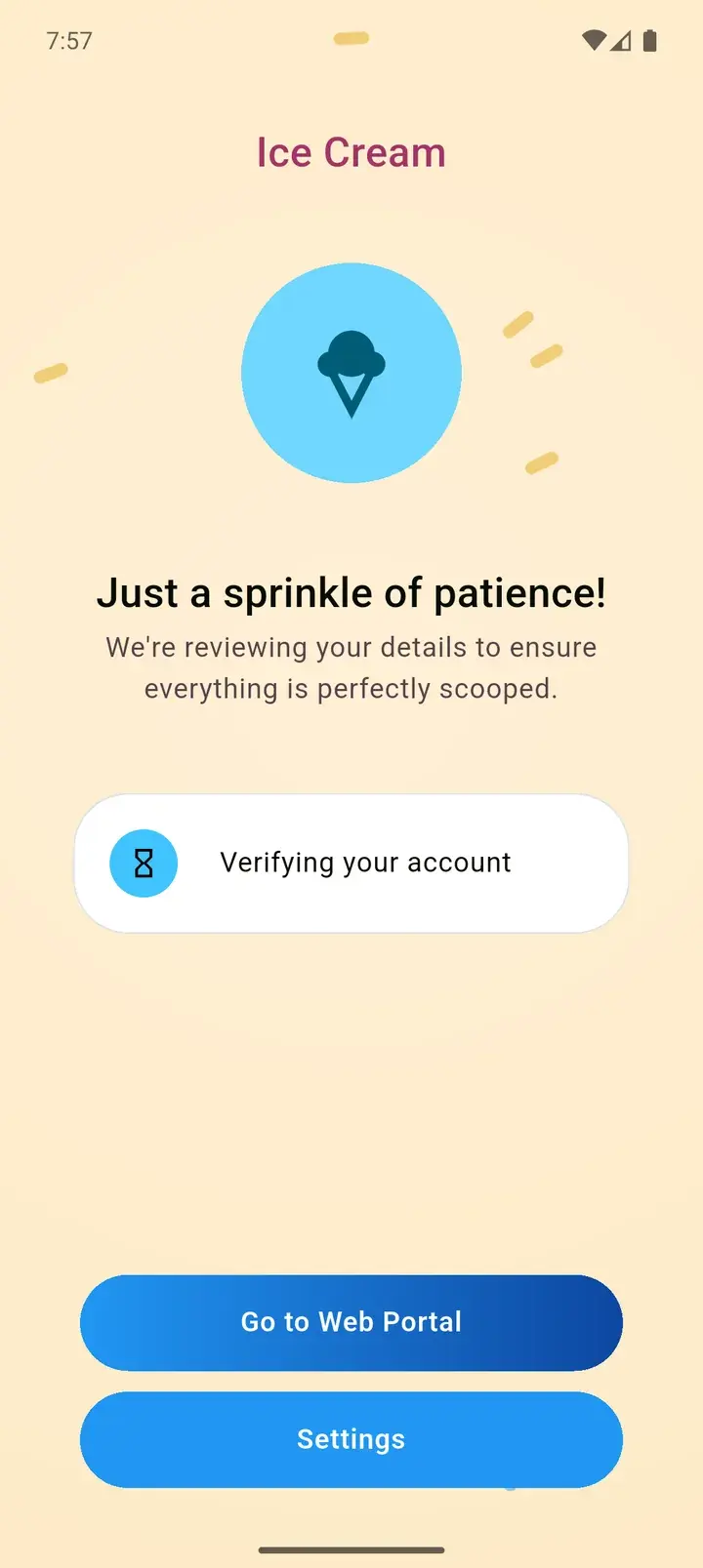 Application pending in the app
